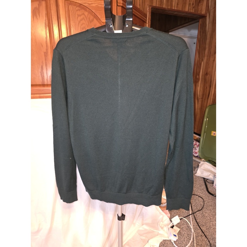 Gap 100% Merino Wool‎ V- Neck Emerald Green Pullover Sweater. Closet Staple,...